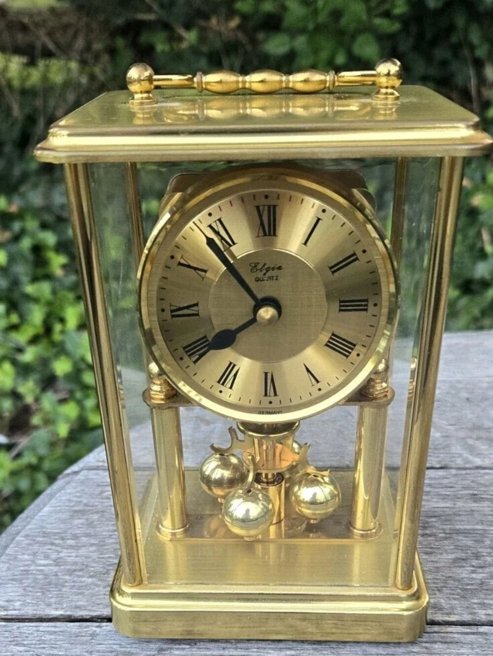Vintage Elgin Quartz Anniversary Mantel Clock – Made in Japan, Classic Gold Tone